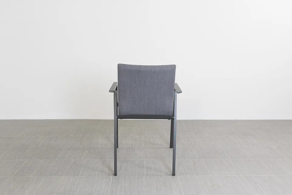 Lima/Alma 6-persoons stapelbare tuinset 160x90 cm. - Antraciet