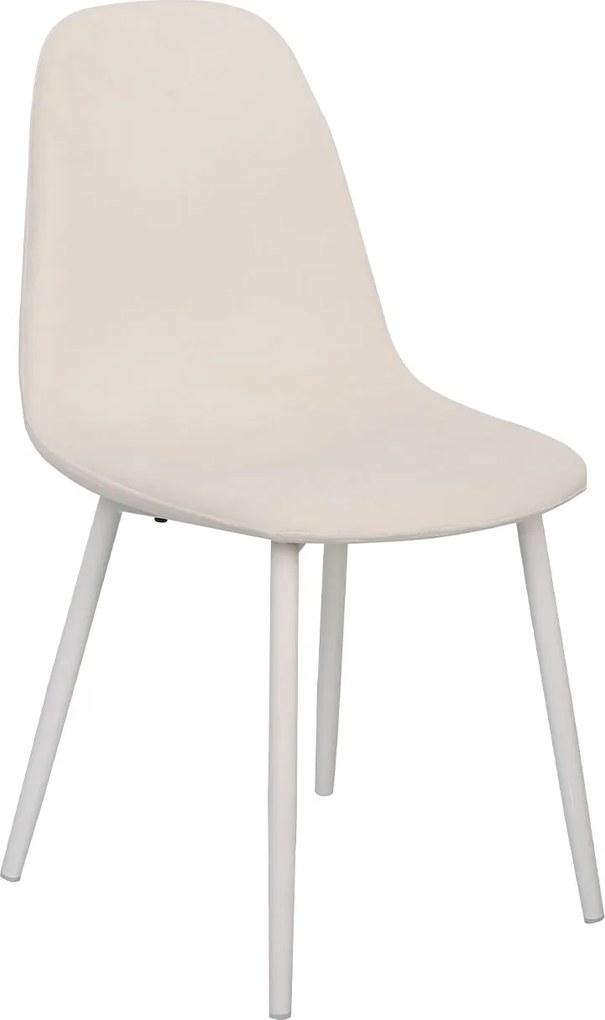 Set 6 White Teok Fluwelen Stoelen