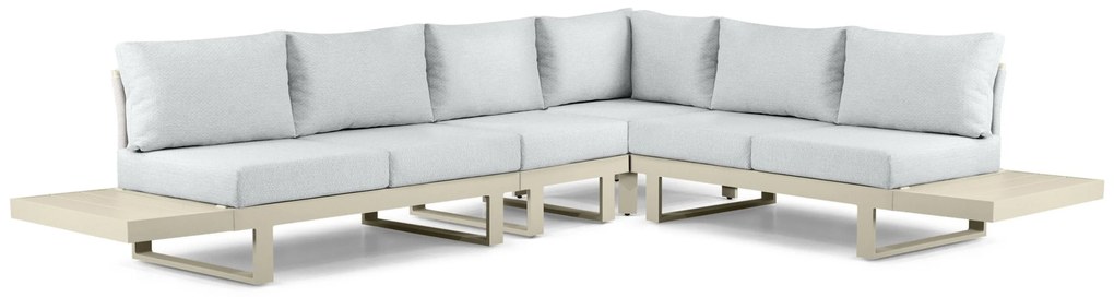 Hoek loungeset 6 personen Aluminium Taupe Lifestyle Garden Furniture Lorenzo