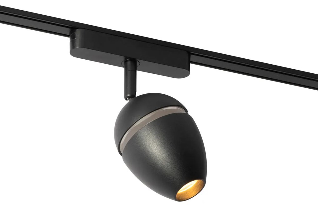 Moderne spot zwart voor railsysteem 1-fase incl. LED - Magnetic Eggy