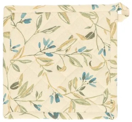 Pannenlap, GOTS bio-katoen, winterbloesem blauw, 20 x 20 cm