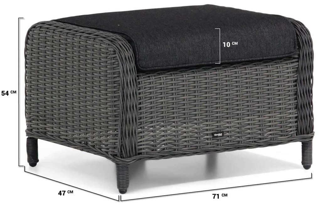 Bistroset 1 persoon Wicker Zwart Garden Collections Chicago