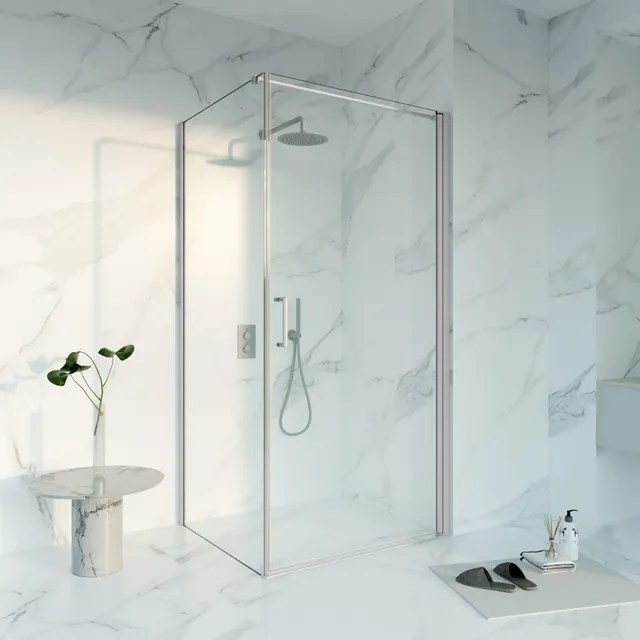 Fortifura Galeria Douchecabine - 100x80x200 - Profiel - veiligheidsglas - anti kalk - Geborsteld RVS PVD (RVS) SW1122492 SW797914 SW797908