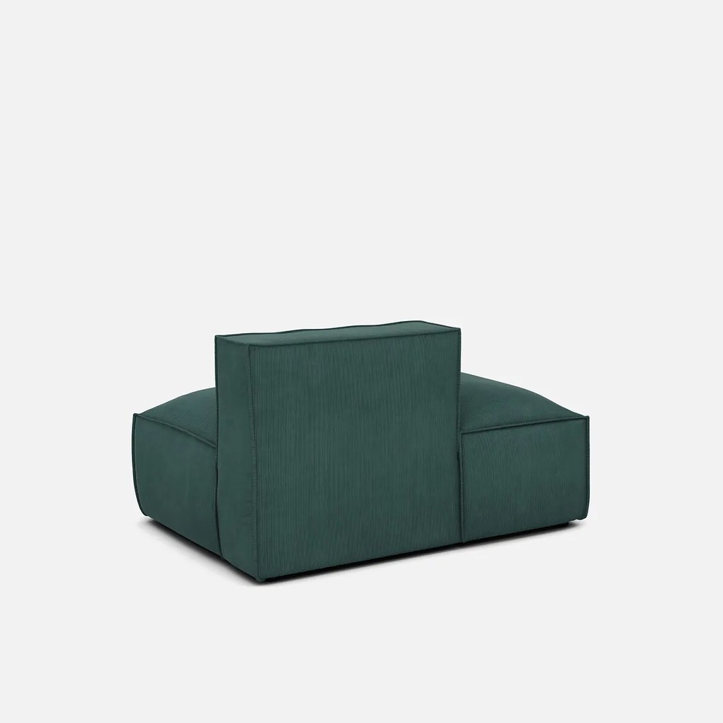 Links chaise longue-element voor modulaire bank, in ribfluweel, Seven
