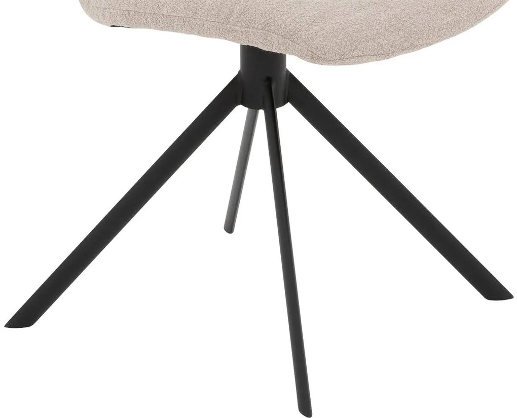 Goossens Eetkamerstoel Hera beige stof leuning, modern design