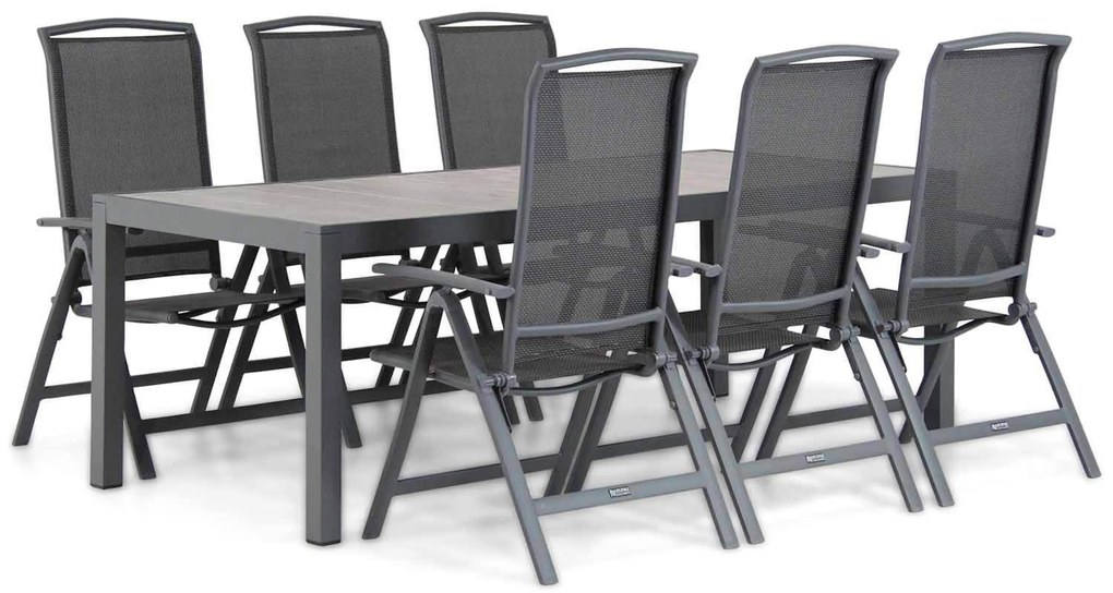Lifestyle Garden Furniture Tirana/Residence Dining Tuinset Aluminium/textileen Grijs 7-delig