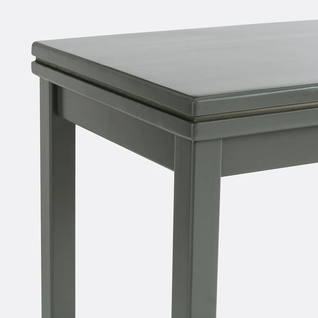 Consoletafel met dubbel blad, massief grenen en riet, lengte 102 cm, GABIN