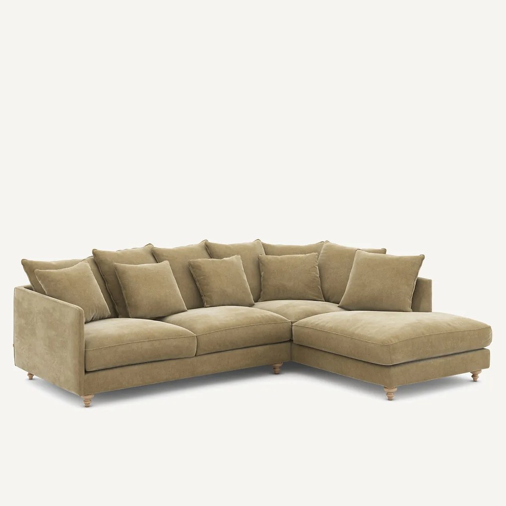 Omvormbare hoekbank in stonewashed fluweel, Lazare