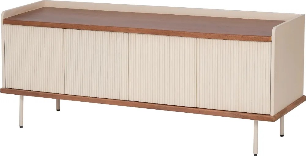 Beige TV Meubel Met Ribbels - 150x40x60cm.