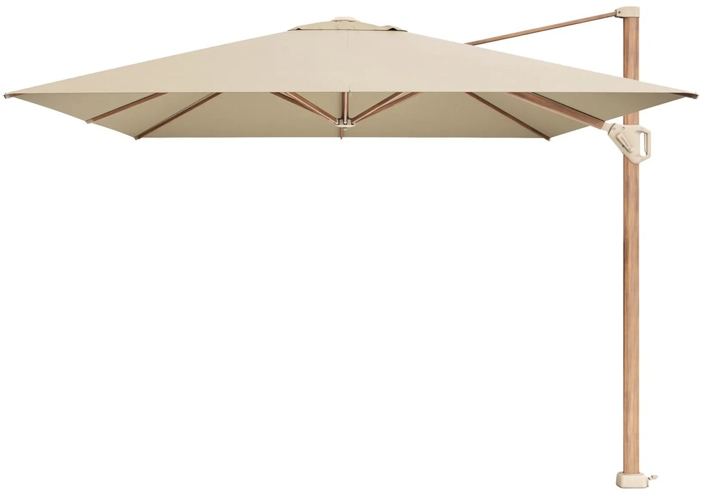 Platinum Challenger zweefparasol T1 Premium 4x3 m. - Champagne Teak - met ingraafvoet en hoes