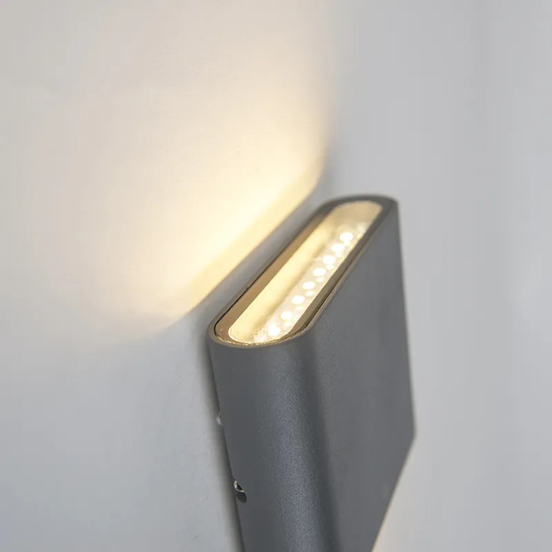Moderne wandlamp donkergrijs 11,5 cm incl. LED IP65 - Batt