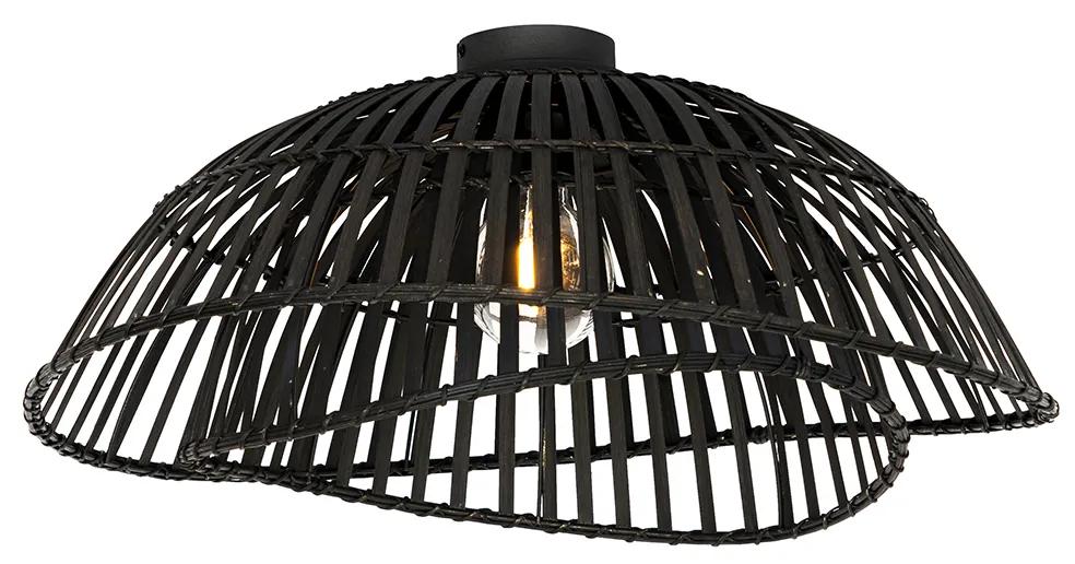 Oosterse plafondlamp zwart bamboe 62 cm - PuaOosters E27 rond Binnenverlichting Lamp