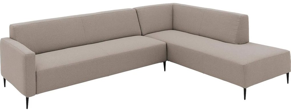 Goossens  Key West grijs, stof, 3-zits, modern design met ligelement rechts