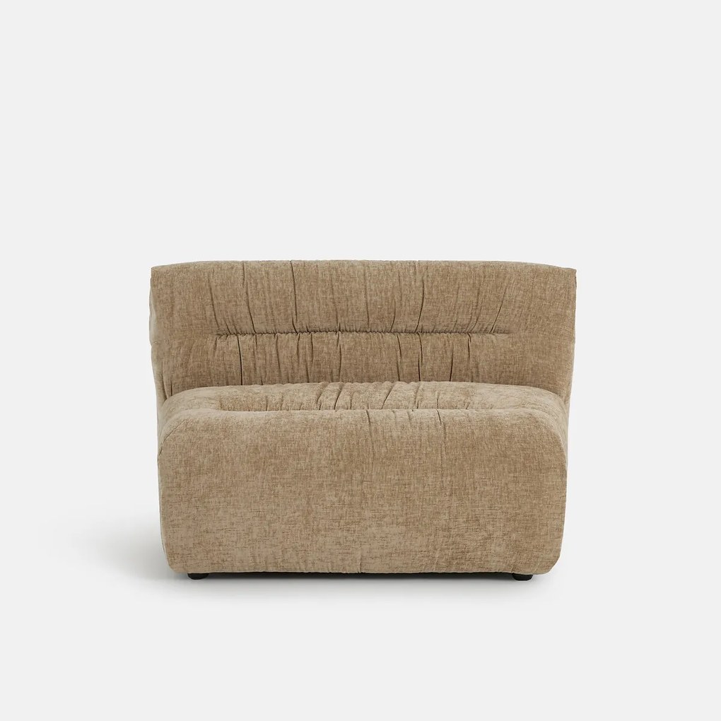 Loungestoel-element voor modulaire bank, in gevlamd chenille, SWEETY