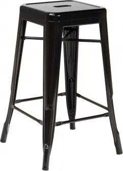 Stapelbare Set Van 4 Hoge Krukken Van Staal Lix Zwart & ↑65 Cm - Sklum