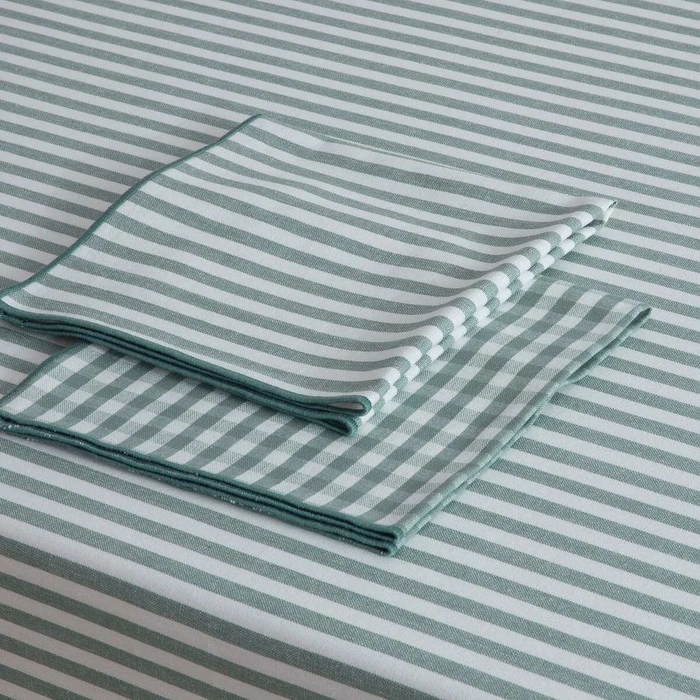 Set van 4 servetten, 30% gerecycled katoen, geweven-geverfd, SOIZIC
