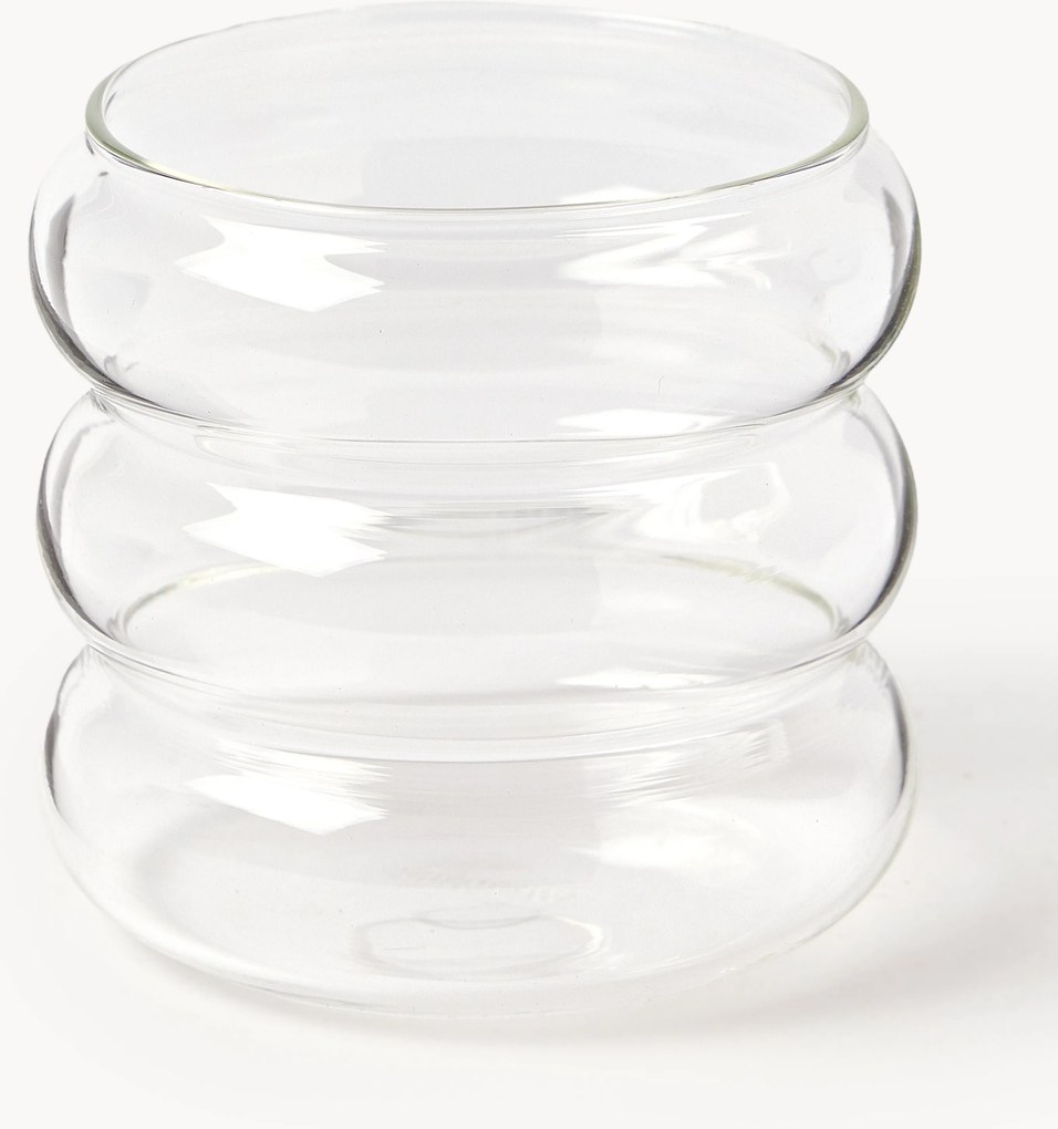 Mondgeblazen borosilicaatglas kleine tumblers Bubbly, 4-delig