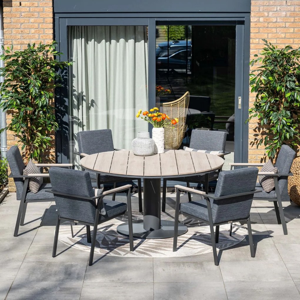 Garden Impressions Leona tuintafel Ø150 cm - donker grijs