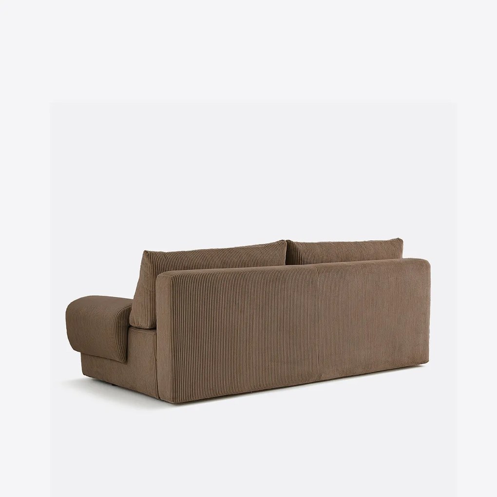 3-zits omvormbare bank met koffer, van ribfluweel, MAONA