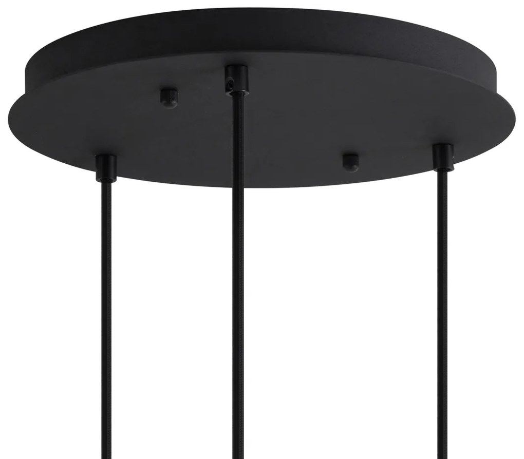 Art deco hanglamp zwart met blauw en groen glas 3-lichts - Douglass