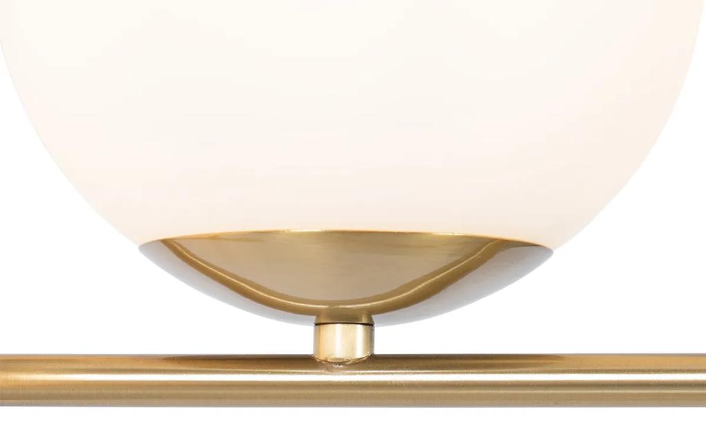 Art Deco hanglamp goud met glas opaal 3-lichts - Flore Design E14 bol / globe / rond Binnenverlichting Lamp