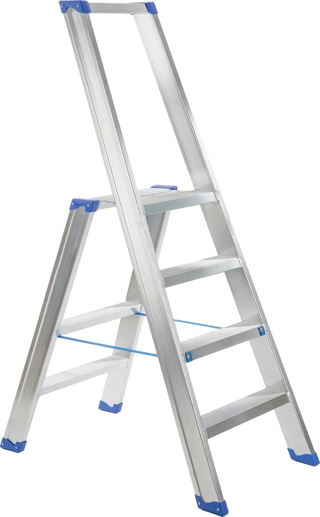 Escalo sparta aluminium - Industriële aluminium trapladder met beugel - 4 treden