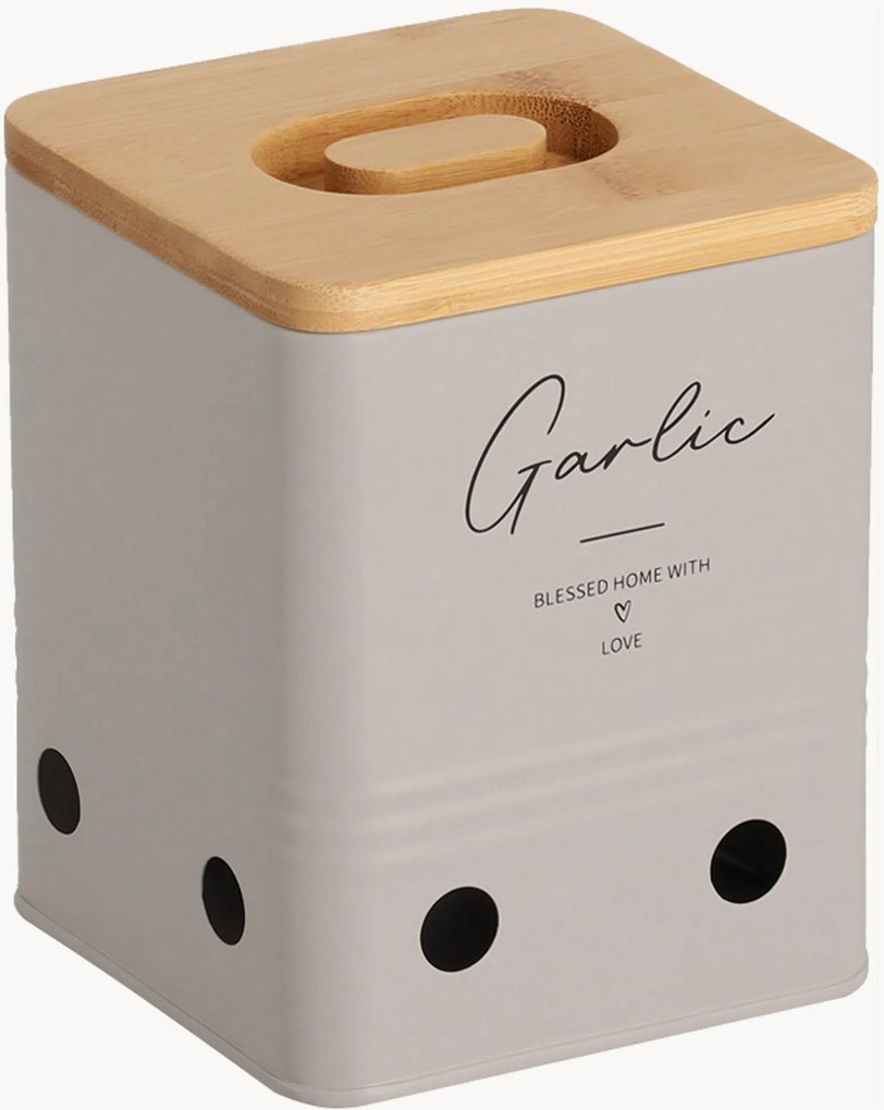 Keukenopbergpot Garlic met bamboe deksel