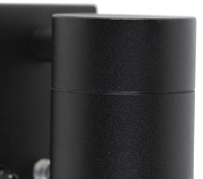 Moderne buiten wandlamp zwart IP44 met schemersensor - Solo