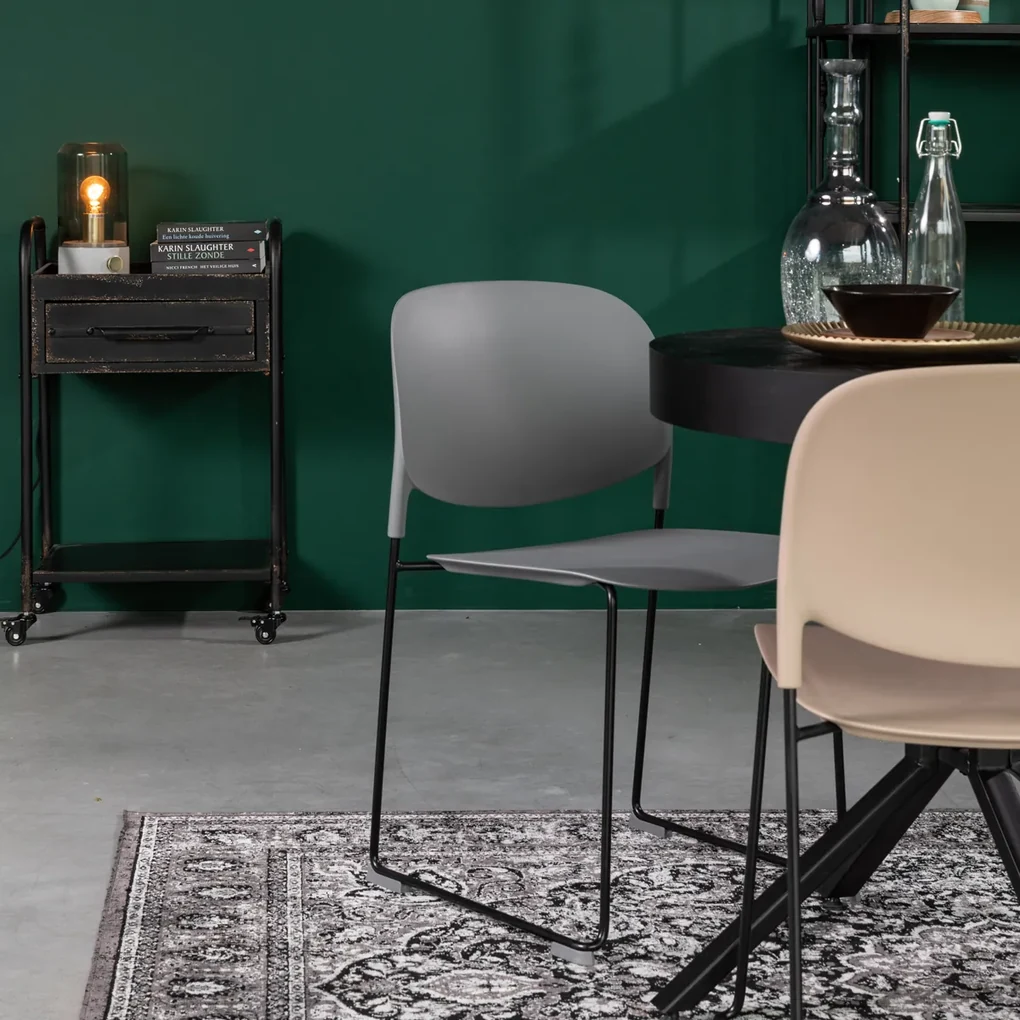 Kunststof Design Stapelstoel Grijs