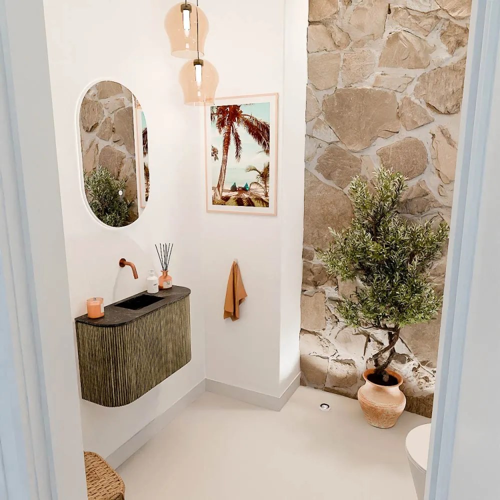 Mondiaz Joya DLux 65cm toiletmeubel ronding links/rechts dusk met wastafel faye midden zonder kraangat lava