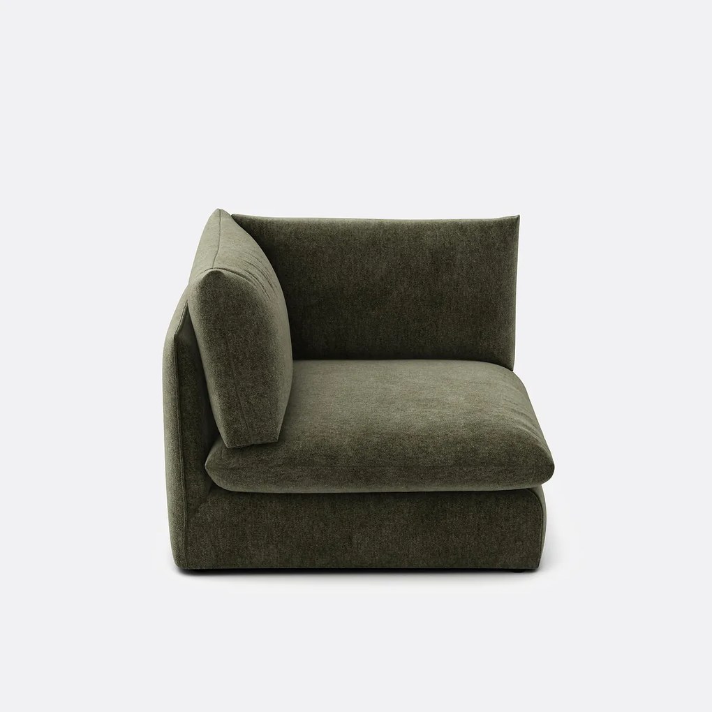 Hoekelement voor modulaire bank, in gemêleerd polyester, Malo