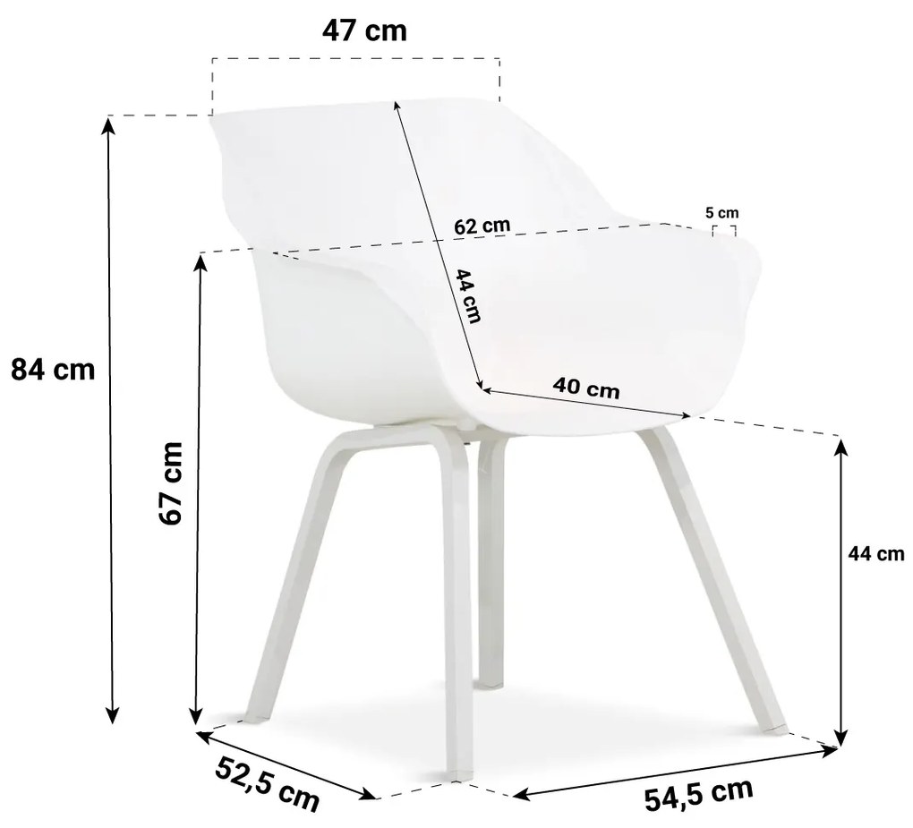 Tuinset Ronde Tuintafel 4 personen 120 cm Kunststof Wit  Hartman Sophie