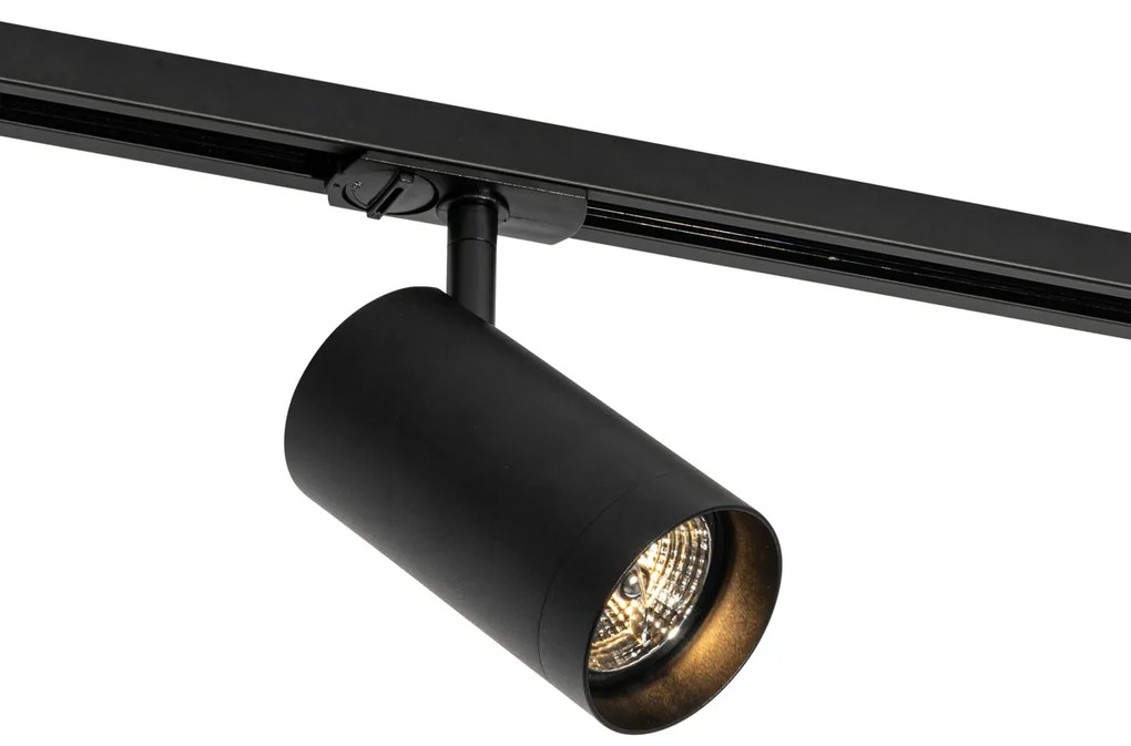 Moderne Spot / Opbouwspot / Plafondspot zwart voor railsysteem 1-fase 70mm - Iconic Jeana Luxe Modern GU10 rond Binnenverlichting Lamp