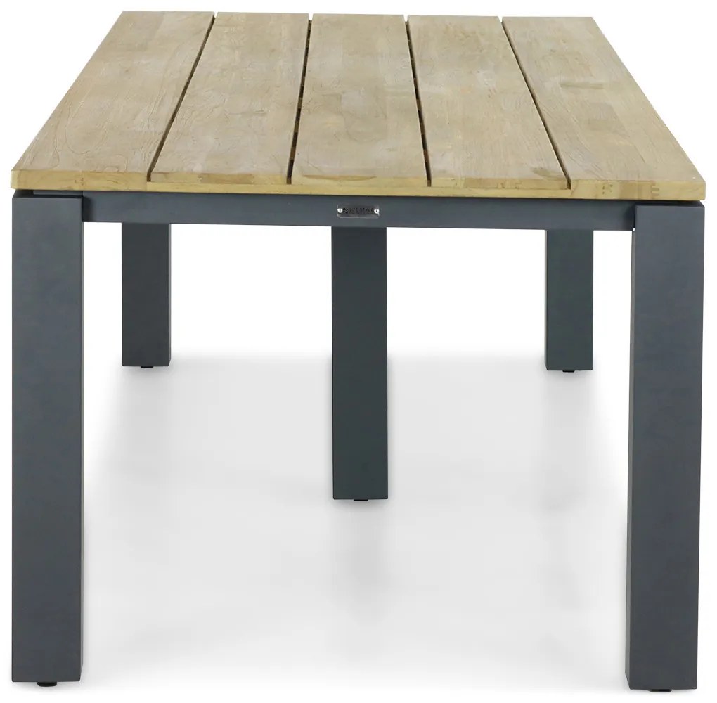 Dining Tuintafel   300 x 100 cm Aluminium/teak Old teak greywash  Riviera