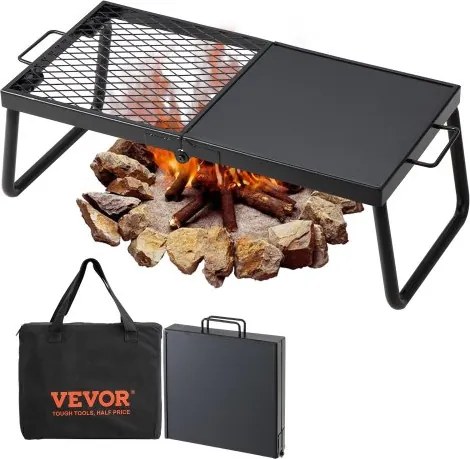 VEVOR BBQ Gills Houtskoolgrill Opvouwbare grill Tafelgrill 570 x 285 x 230 mm, Draagvermogen 6 kg Draagbare reisgrill Buitengrill Campinggrill 300 ℃, Grillrooster + Grillplaat voor tuinfeesten, picknicks, terras