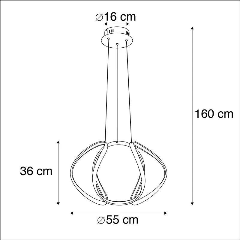Eettafel / Eetkamer Design hanglamp zwart dimbaar incl. LED - Rowana Design, Modern Binnenverlichting Lamp