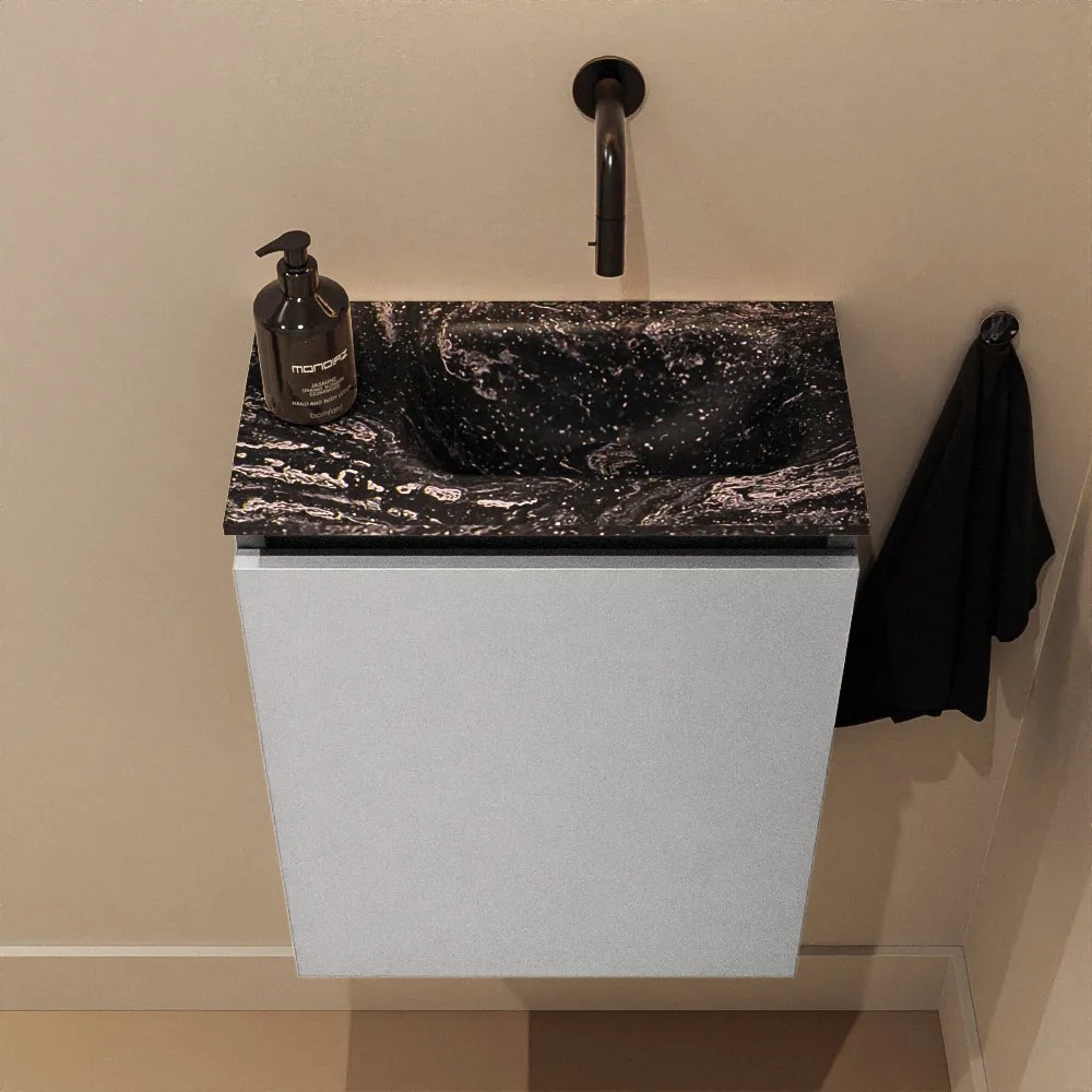 Mondiaz Ture DLux toiletmeubel 40cm plata met wastafel lava rechts zonder kraangat