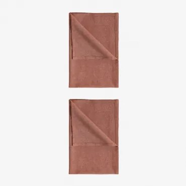 Set Van 2 Dasiel Katoenen Keukenhanddoeken Terracota - Sklum
