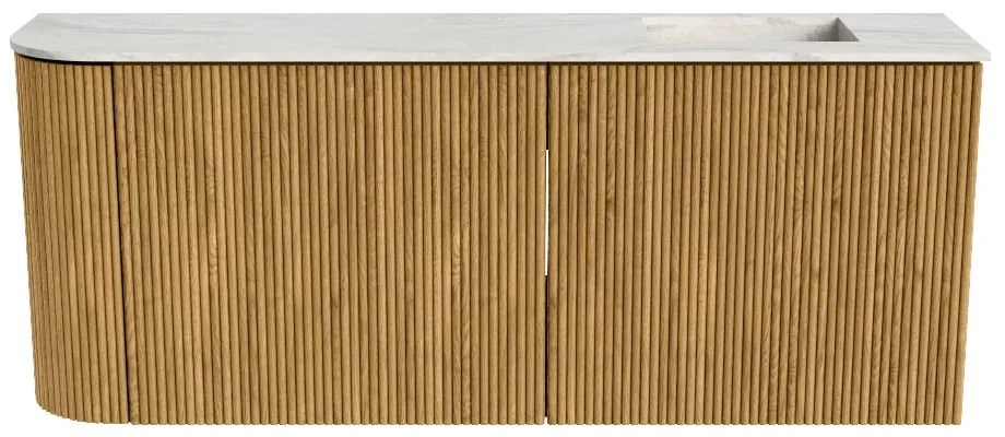 Mondiaz Joya DLux 100cm toiletmeubel ronding links oak met wastafel faye rechts 1 kraangat ostra