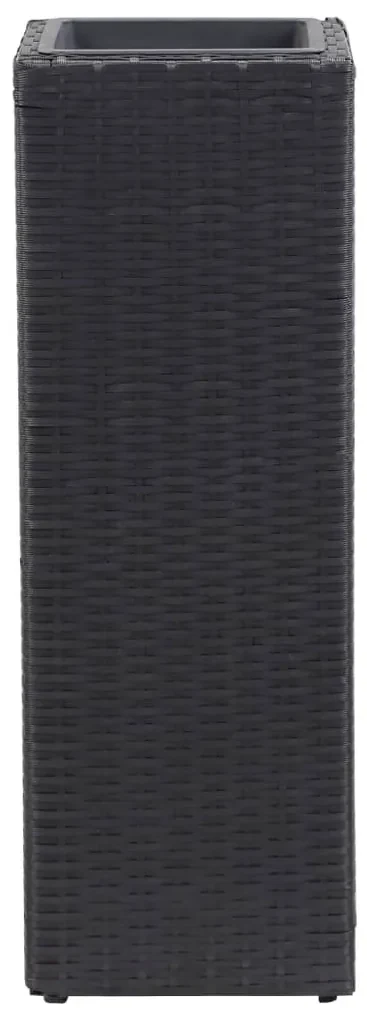 vidaXL Plantenbak verhoogd 28x28x80 cm poly rattan zwart