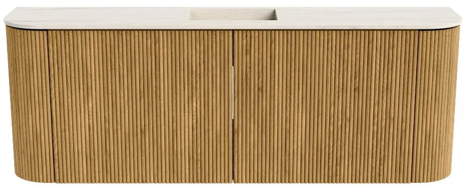 Mondiaz Joya DLux 115cm toiletmeubel ronding links/rechts oak met wastafel faye midden zonder kraangat meli