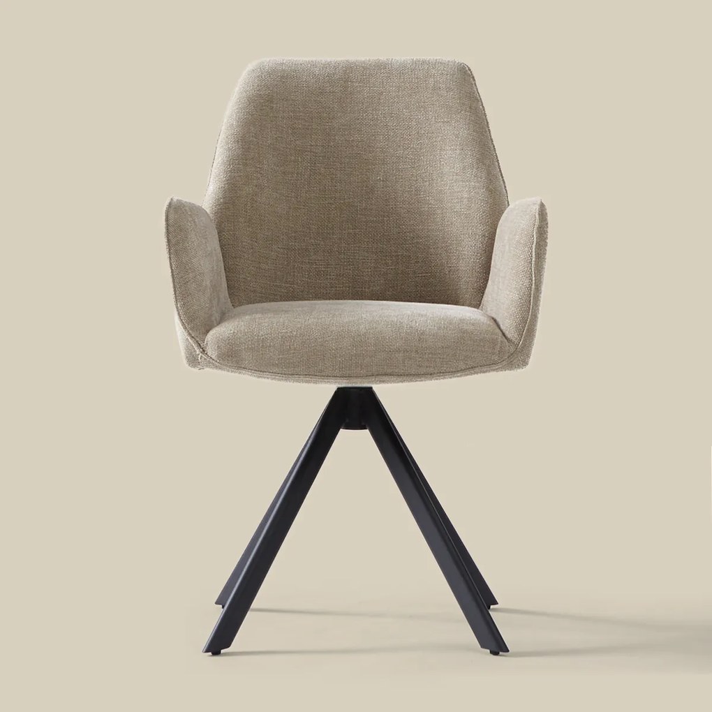 Beige Eetkamerstoel Met Armleuningen