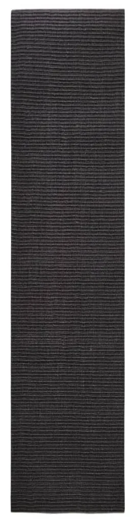 vidaXL Vloerkleed 80x350 cm natuurlijk sisal zwart