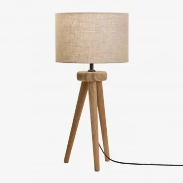 Simona Mangohouten Tafellamp Mangohout & Licht Zandbruin Ø30 Cm - ↑20 Cm Arlina - Sklum
