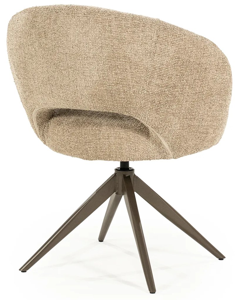 Eleonora Alissa Ronde Eetkamerstoel Taupe