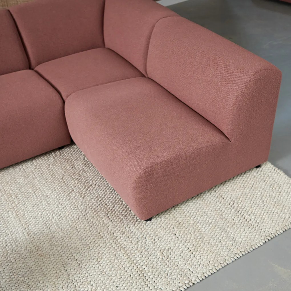 Hoekbank Rechts Met 1 Armleuning Terracotta Roze