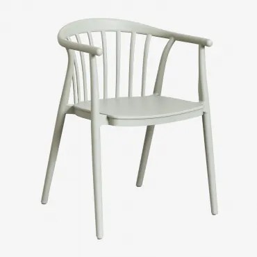 Stapelbare Set Van 6 Tuinstoelen Met Armleuningen Van Ivoorkleurig Polypropyleen Groen – Khaki - Sklum