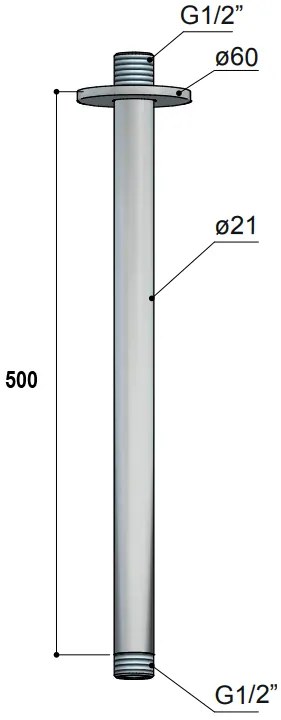 Hotbath Archie plafondarm 50cm koper geborsteld PVD