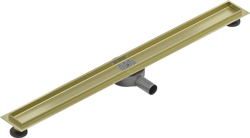 Mexen Flat 360° draaibare behuizing voor lineaire afvoer 80 cm, goud geborsteld - 1A40080