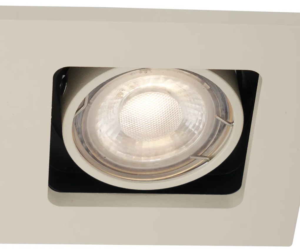 Set van 6 Moderne inbouwspot beige GU10 50mm draai- en kantelbaar - Qure GU10 Scandinavisch Binnenverlichting Lamp